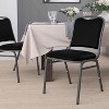 Emma and Oliver Stacking Banquet Chair in Black Vinyl - Silver Vein Frame - 2 of 4