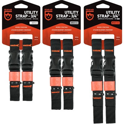 Gear Aid 3/4 Wide Gear Organizing Utility Strap 2-Pack - Black