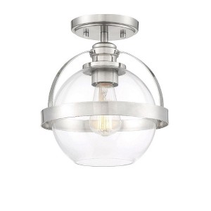 Savoy House Pendleton 1 - Light Semi-Flush Mount in  Satin Nickel - 1 of 4