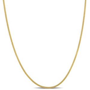EVERLY JEWELRY | 14K Yellow Gold 1mm Diamond Cut Flat Curb Link Chain Necklace - 18 inch - 1 of 4