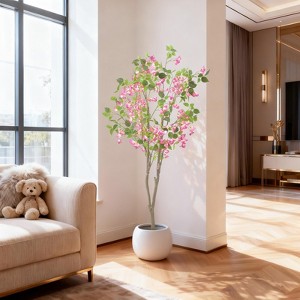 5Ft Artificial Trees Tall Fake Plant in White Planter Pot Faux Bougainvillea Faux Tree for Living Room Indoor Home Decor Front Porch Office Decor - 1 of 4