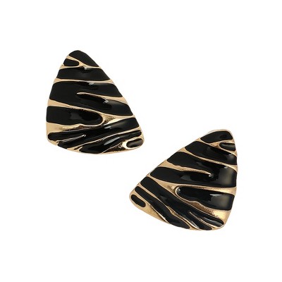 SOHI Women's Onyx Black The Trinity Stud Earrings