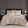 Sapphtopaz 7 PCS Comforter Sets with Jacquard Modern Elegance Diagonal Stripes Bedding Set with Pillows & Bed Skirt Quilts Set - 3 of 4