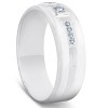 Pompeii3 1/4 Ct Diamond Mens Wedding Band High Polished 7mm Ring - 2 of 3