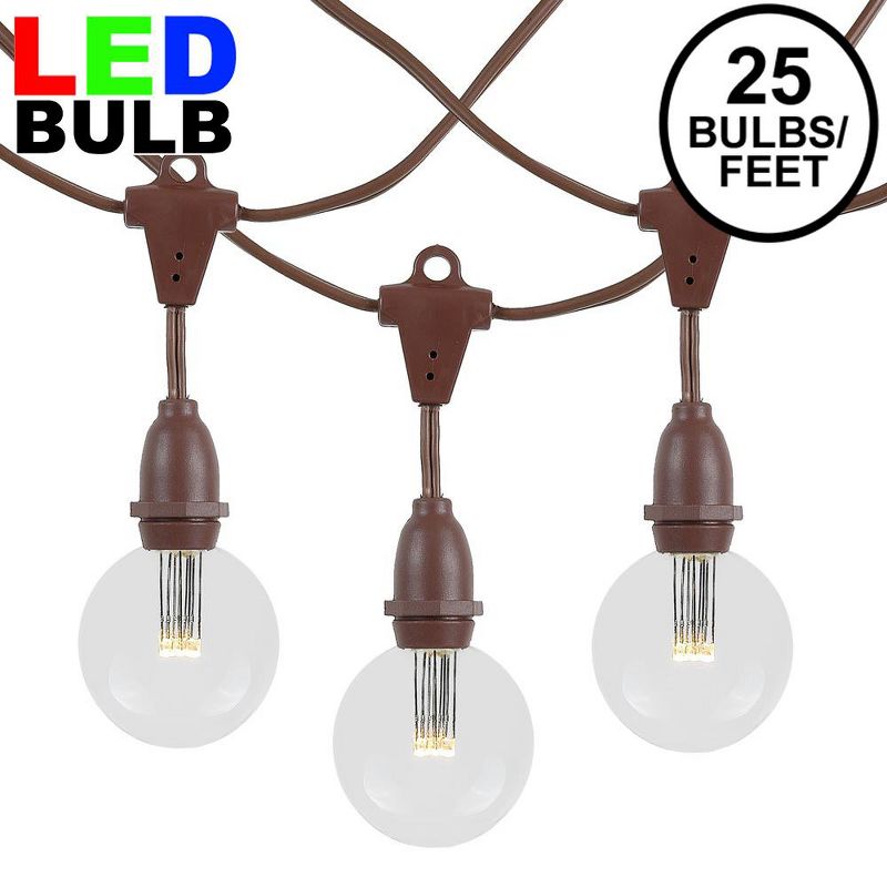 Novelty Lights Globe Outdoor String Lights with 25 suspended Sockets Suspended Brown Wire 25 Feet, 1 of 10
