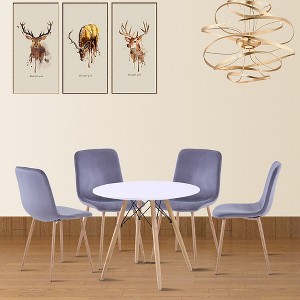 Akoasm Morden Fabric Dinning Chairs With Studry Legs 4 Pieces-Gray - 1 of 4