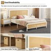 Rattan Bed Frame with Headboard LED Lights, Storage and Footboard Easy Assembly, No Box Spring Needed - 4 of 4