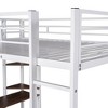 Sapphtopaz Full Size Loft Bed with Desk & 2 Shelves, Metal Bed Frame with Ladder & Safety Guardrail, Space-Saving Bunk Bed for Adults & Teen - 3 of 4