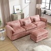 112'' Chenille L-Shaped Cloud Sectional Sofa with Removable Ottoman, Memory Foam Cushions, and Modular Sleeper - 4 of 4