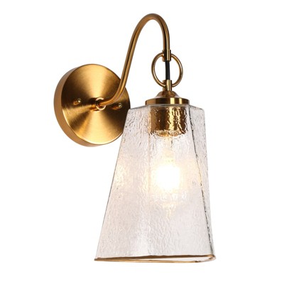 LNC Sallingboe 6.3-in 1-Lights Polished Gold with Textured Glass Modern/Contemporary  Indoor Wall Lights