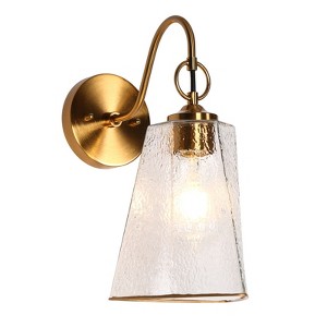 LNC Sallingboe 6.3-in 1-Lights Polished Gold with Textured Glass Modern/Contemporary  Indoor Wall Lights - 1 of 4