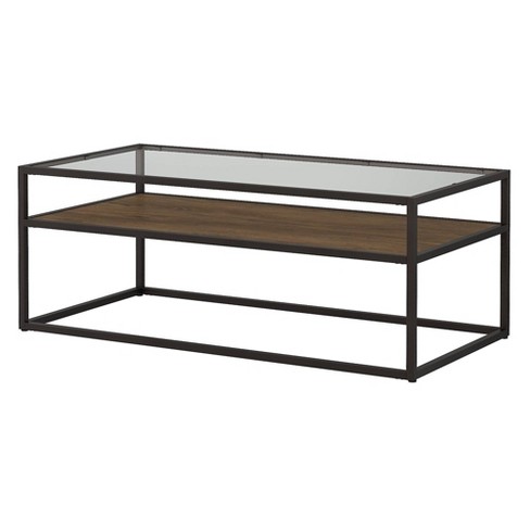 Anthropology Glass Top Coffee Table Brown Bush Furniture Target