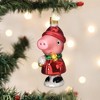 Old World Christmas Blown Glass Ornament for Christmas Tree, Peppa Pig With Snowball - 2 of 4