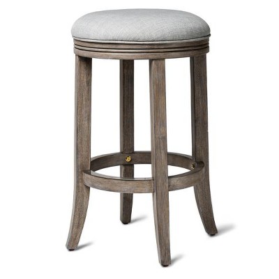 Maven Lane Eva Swivel Backless Fabric Counter Height Bar Stool