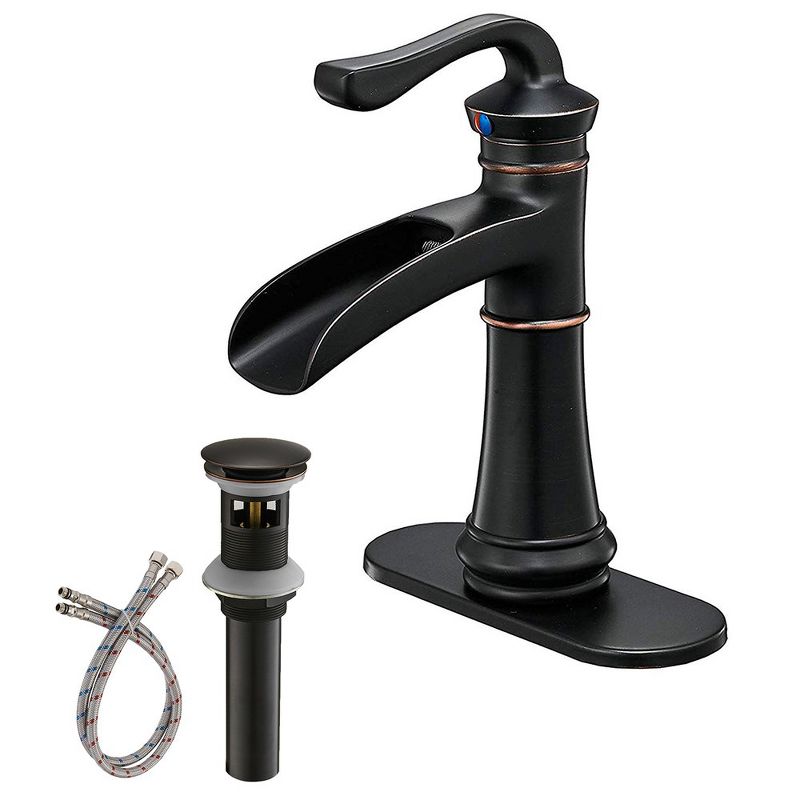 BWE Waterfall Single Hole Single-Handle Bathroom Faucet With Pop-up Drain in Oil Rubbed Bronze, 1 of 7