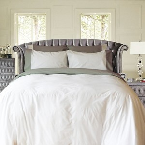 Remi Percale Duvet Cover Set Bicolor 100% Cotton USA - 1 of 4