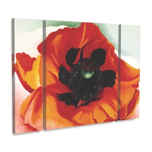 Trademark Fine Art -Georgia O'Keefe 'Poppy' Multi Panel Art Set Large 3 Piece - 1 of 3