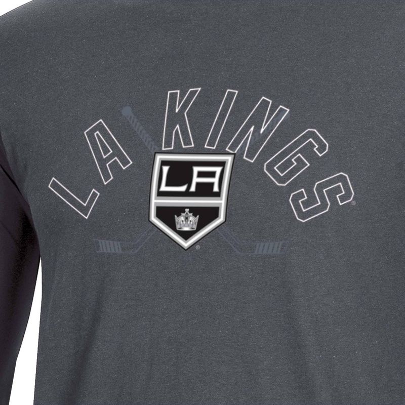 NHL Los Angeles Kings Men&#39;s Charcoal Long Sleeve T-Shirt, 3 of 4