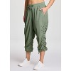 RBX Women's Lightweight Quick Drying Capris Adjustable Leg/Inseam Stretch Woven Workout Hiking Cropped Jogger Pants with Pockets - 3 of 4