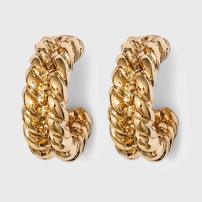 Small Textured Hoop Earrings - A New Day™ Gold : Target