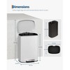 13 Gal and 2.6 Gal Trash Can Combo Set, Kitchen Trash Can and Bathroom Trash Bin with Lid, Step-On Rustproof Garbage Bin with Inner Bucket - 4 of 4