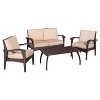Honolulu Outdoor 4pc Wicker Seating Set and Cushions - Christopher Knight Home - image 2 of 4