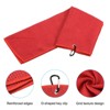 Unique Bargains Super Absorbent Waffle Pattern Tri-Fold Microfiber Golf Towels with D Clips - 4 of 4