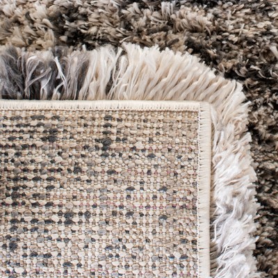 Gray Rectangular Shag Synthetic Area Rug