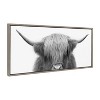 Kate And Laurel Sylvie Hey Dude Highland Cow Color Framed Canvas By The  Creative Bunch Studio, 18x40, Natural : Target