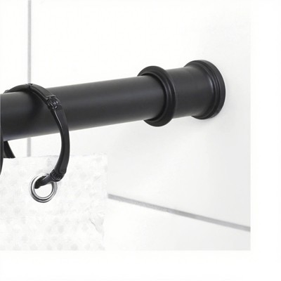 Adjustable Tension Shower Curtain Rod, 44" - 72", No Drilling Required, Matte Black
