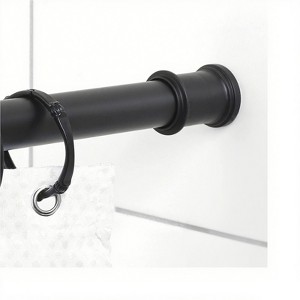 Adjustable Tension Shower Curtain Rod, 44" - 72", No Drilling Required, Matte Black - 1 of 4