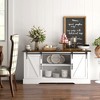 NicBex Sideboard Buffet Cabinet with Charging Station and Power Outlet,Kitchen Storage Cabinet with  Sliding Barn Doors for Kitchen,Living Room,White - 2 of 4