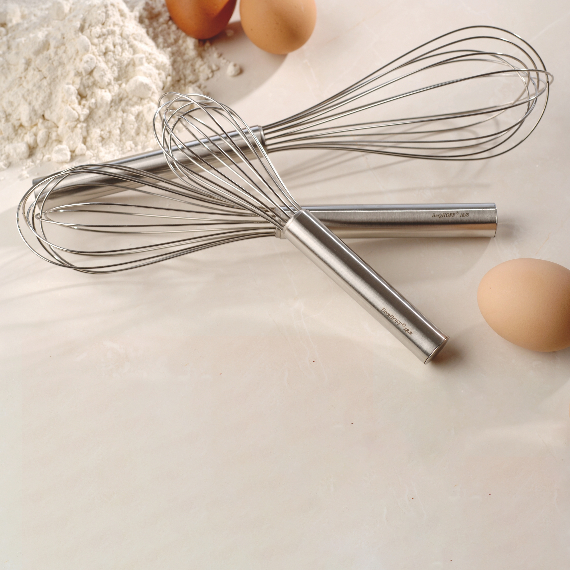 BergHOFF Studio 3Pc 18/10 Stainless Steel Whisk Set, Silver
