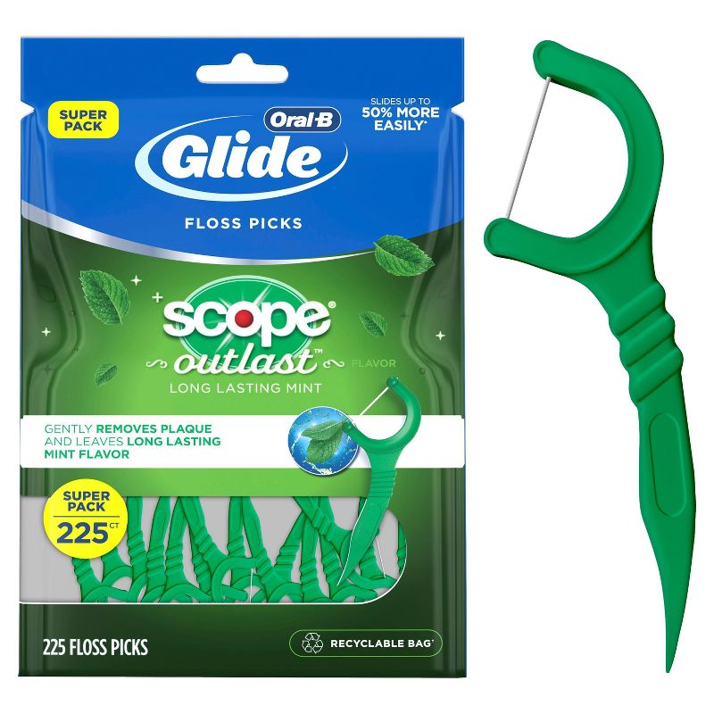 Oral-B Glide with Scope Outlast Dental Floss Picks - Mint, 3 of 11