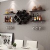 Tangkula Set Of 5 Wall Mount Wine Rack Set Storage Shelves And Glass ...