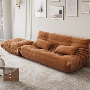GAOMON Bean Bag Couch, Oversized Fireside Chair Bean Bag Sofa with Ottoman for Adults, Togo Loveseat Sofa - 1 of 4