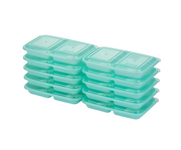Good Cook Meal Prep Green Containers + Lids - 10ct