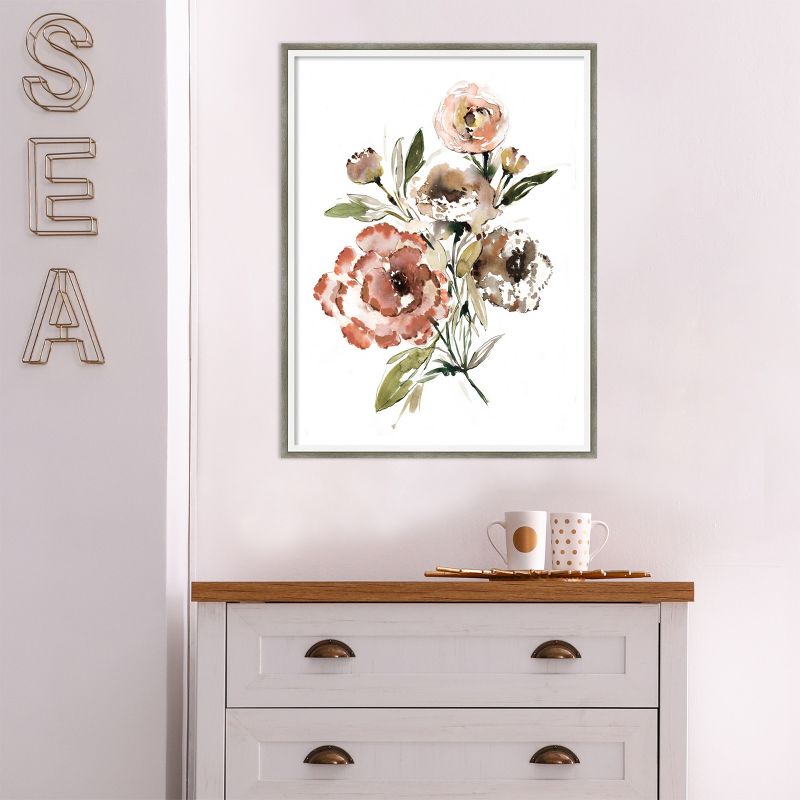 Bouquet Muted by Sara Berrenson Wood Framed Wall Art Print 19 in. x 25 in. - Amanti Art, 5 of 11
