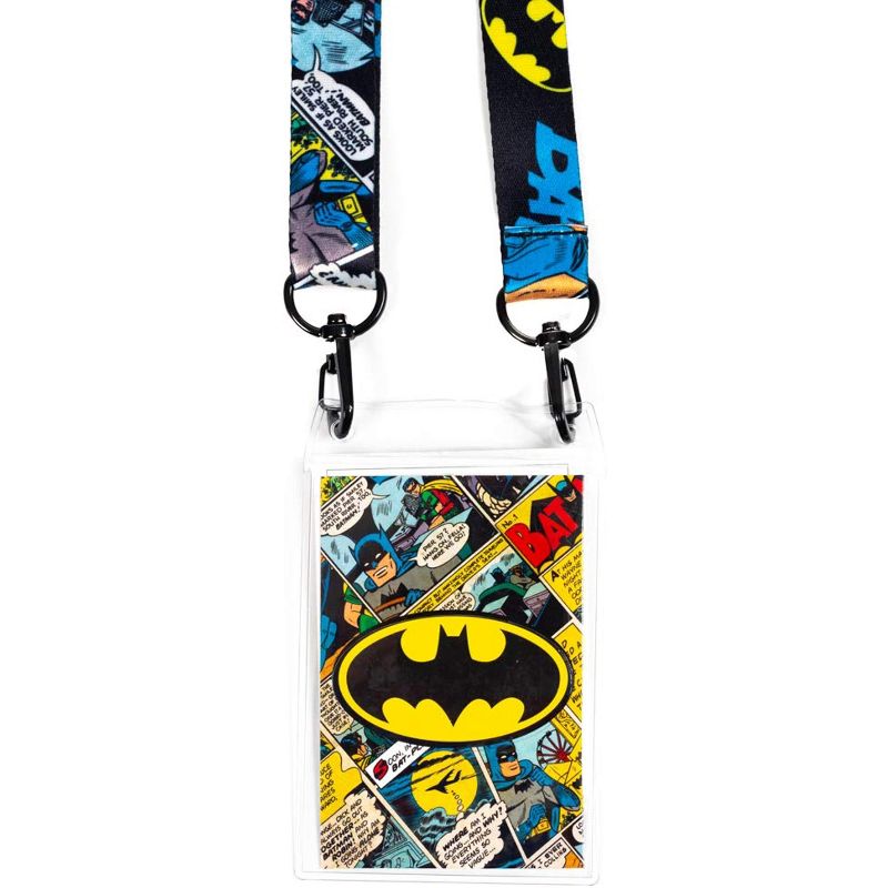 Batman Comic Book Print Multi-Use Lanyard Clear ID Badge Holder Multicoloured, 2 of 5
