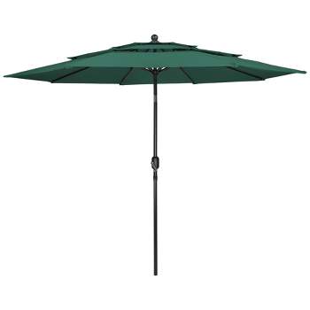 Northlight 9.75ft Outdoor Patio Market Umbrella with Hand Crank and Tilt, Green