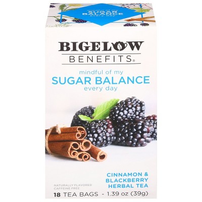 Bigelow Balance Cinnamon and Blackberry Herbal Tea case of 6/18