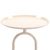 Lyngins Lantern-Shaped Metal End Tables Living Room, Retro Tray Side Table with Weighted Base, Small Side Table, Round End Table, Small Coffee Table - 3 of 4