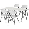 COSCO Commerical Plastic Folding Chairs, 4-Pack, White Speckle - 3 of 4