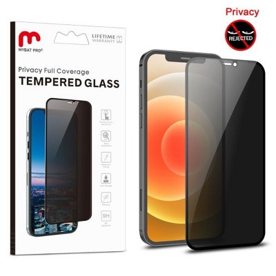 MyBat Pro Privacy Full Coverage Tempered Glass Screen Protector Compatible With Apple iPhone 12 mini (5.4) - Black