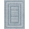 Denim Blue And Ivory Geometric Washable Indoor Outdoor Area Rug - 4 of 4
