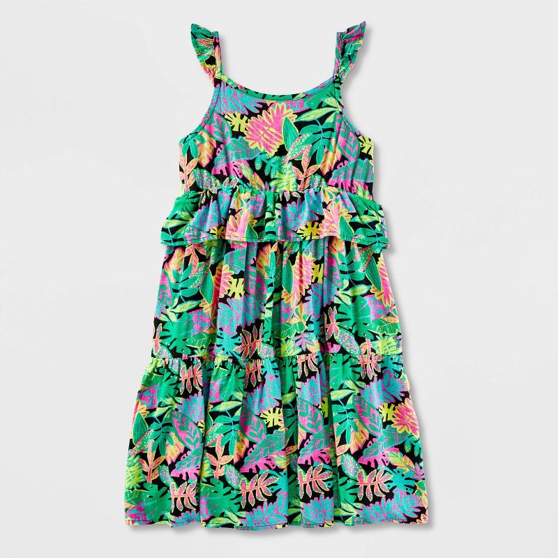 Girls&#39; Adaptive Tropical Floral Dress - Cat &#38; Jack&#8482;, 2 of 7
