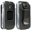 Nakedcellphone Vegan Leather Case with Belt Clip for Lively Jitterbug Flip 2 - Black - 3 of 4