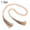 Unique Bargains Farmhouse Wood Bead Garland Home Decor with Tassels - 3 of 4