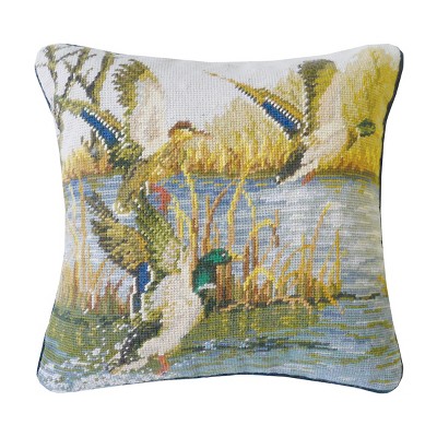 C&F Home 14" x 14" Ducks In Flight Needlepoint Throw Pillow