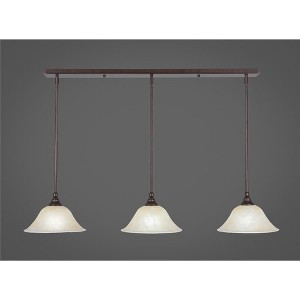 Toltec Lighting Any 3 - Light Chandelier in  Bronze with 10" Amber Marble  Shade - 1 of 1
